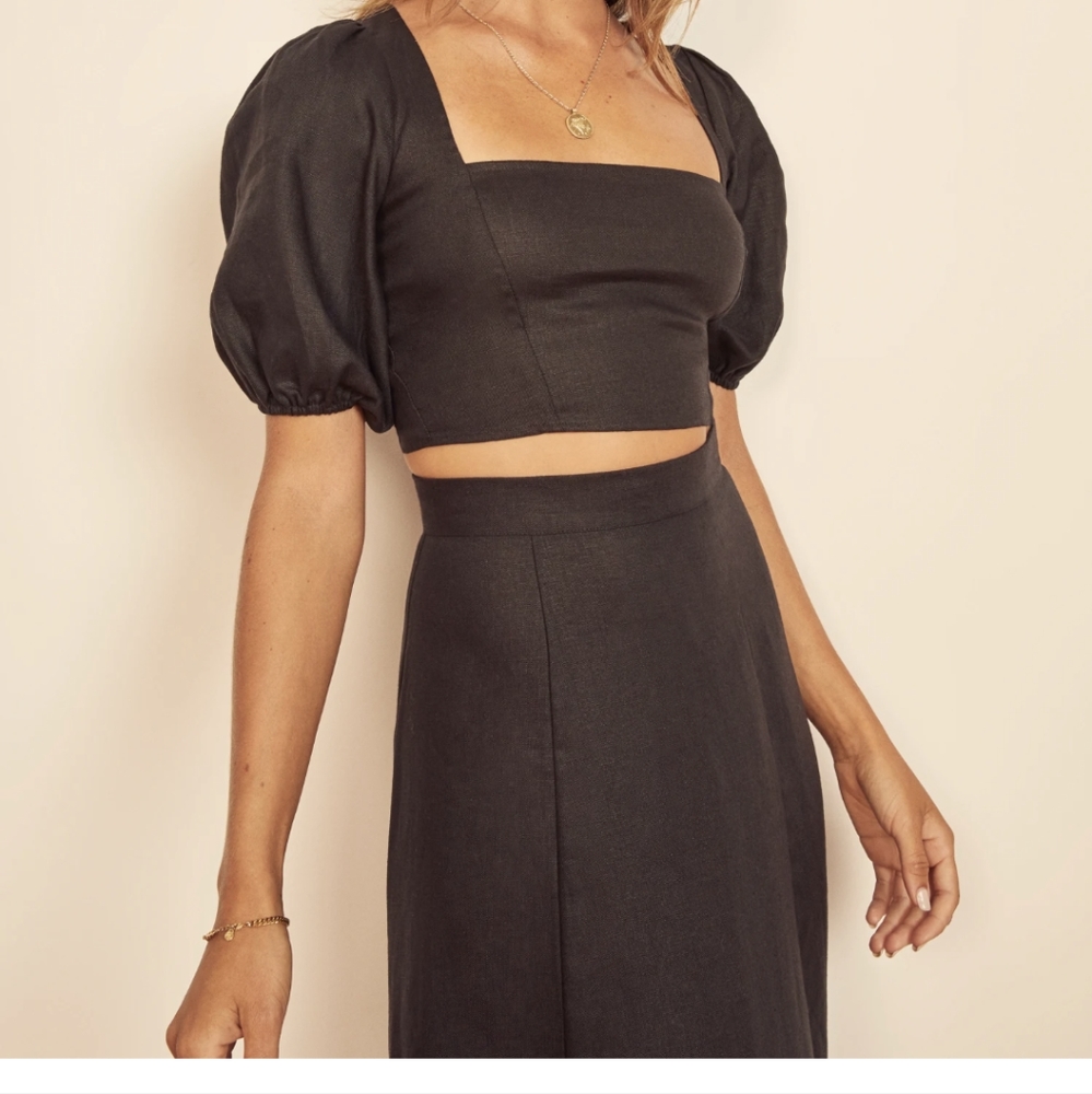 Reformation Black Midi Coord Set